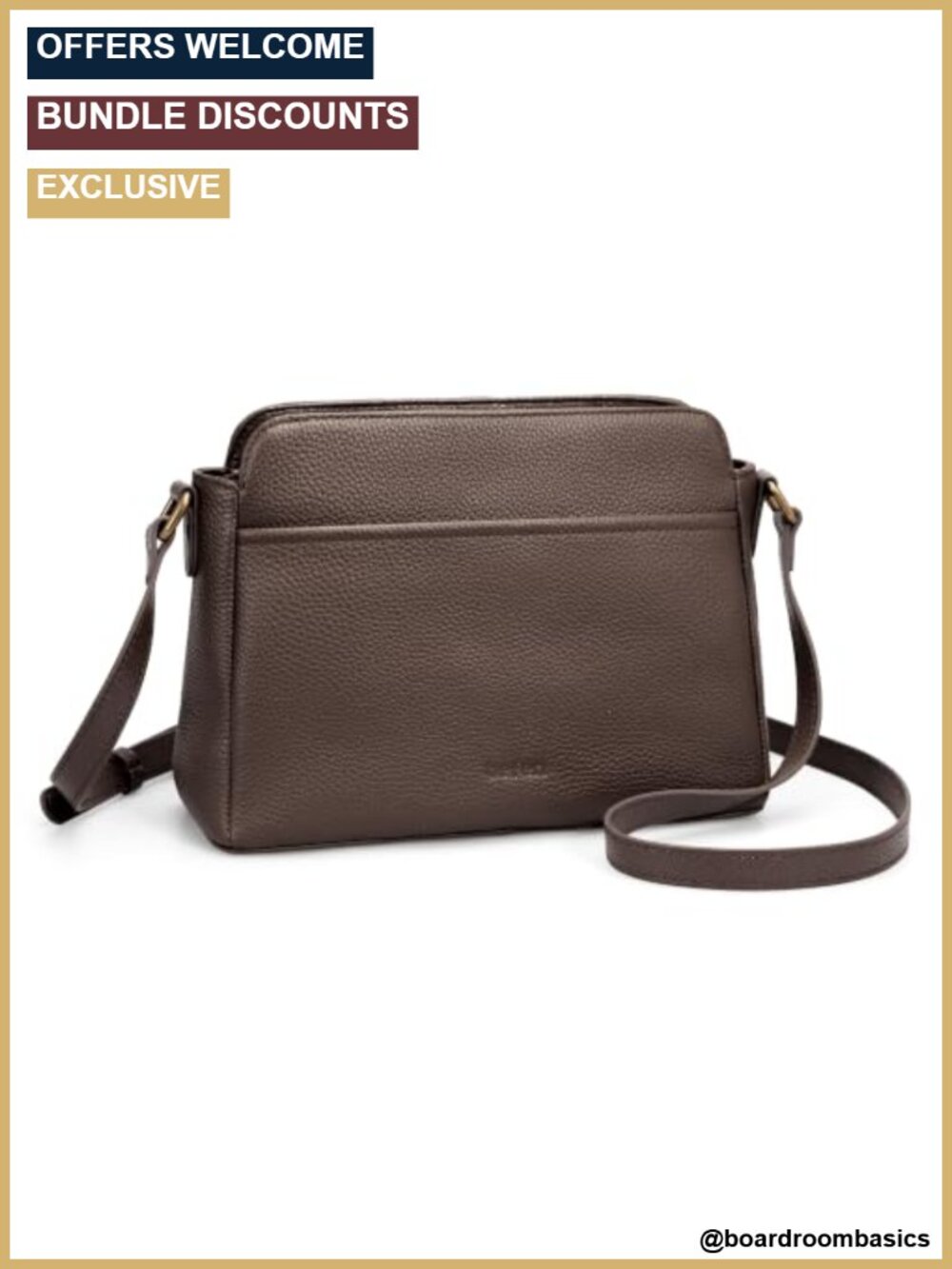 Genuine Leather Anti-Theft Crossbody Bag RFID Card Slots Adjustable Strap